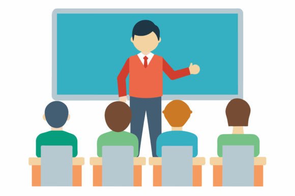 A Teacher Teaching on Board Front View: A Visual Guide for Educators and Designers