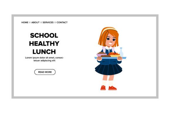 Apple School Healthy Lunch Vector: Design & Use