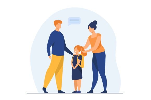 Capturing the Morning Rush: The Art of Parents Preparing a Daughter for School