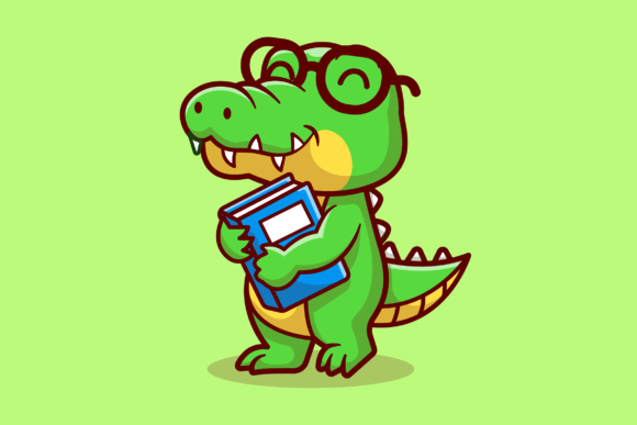 Cute Crocodile Holding Book School: A Design Asset Evaluation