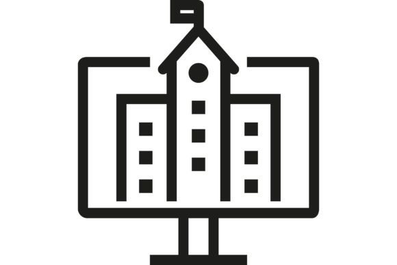 Internet School Line Icon: Internet, Com