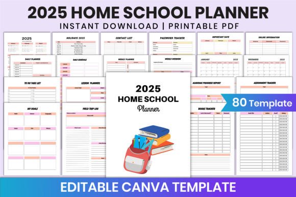 Master Your 2025 Homeschool Journey with an Editable Canva Planner