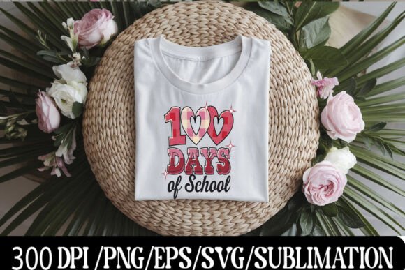 Retro 100 Days of School T-Shirt Design
