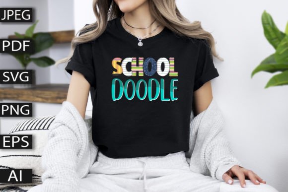 School Doodle Typography T-Shirt Design