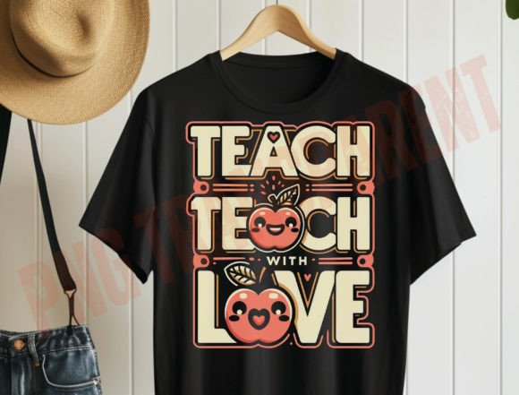 Teach Teach Teach with Love Png Design