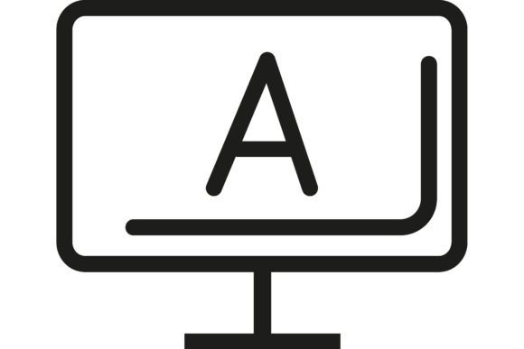 The Icon of Computer Monitor with a Letter: A Symbol of Digital Education and Information Flow