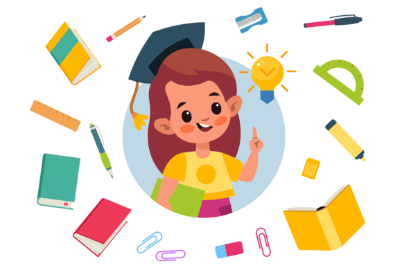 The Visual Language of Learning: Why the Cartoon Girl with Idea Light Bulb Resonates in Modern Education