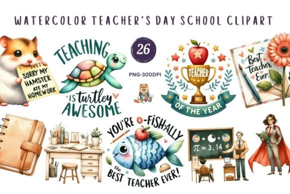 Watercolor Teacher s Day School Clipart: A Guide to Choosing Quality Digital Assets